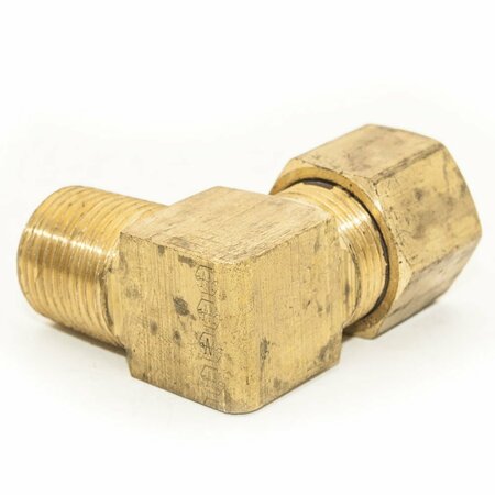 Thrifco Plumbing #69 1/4 Inch x 3/8 Inch Lead-Free Brass Compression MIP Elbow 6969003